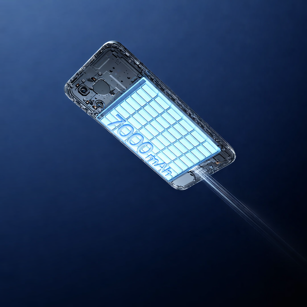 7000mAh Large Battery
+ 80W SUPERVOOC<textdown>TM</textdown>
Flash Charge